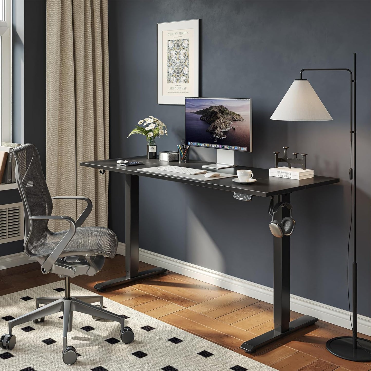 Agilestic Electric Standing Desk 40 x 24 Inches, Height Adjustable Desk, Sit Stand up for Work Office Home, Ergonomic Rising Gaming Computer Table with Memory Preset, Black