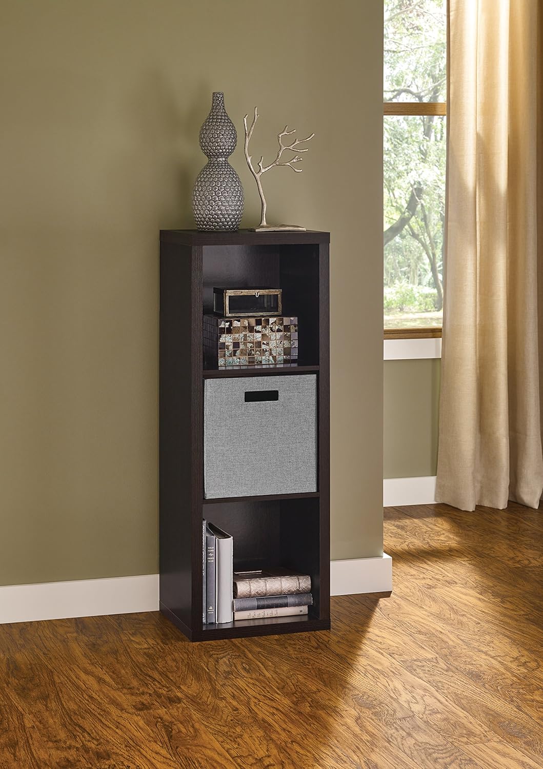 ClosetMaid 4107 Decorative 3-Cube Storage Organizer, Black Walnut