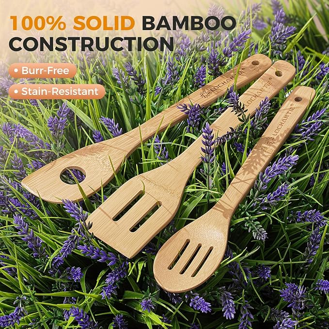 Wooden Spoons for Cooking Kitchen Utensils Set 6 pcs Bamboo Wooden Spoons & Spatula Cooking Utensils