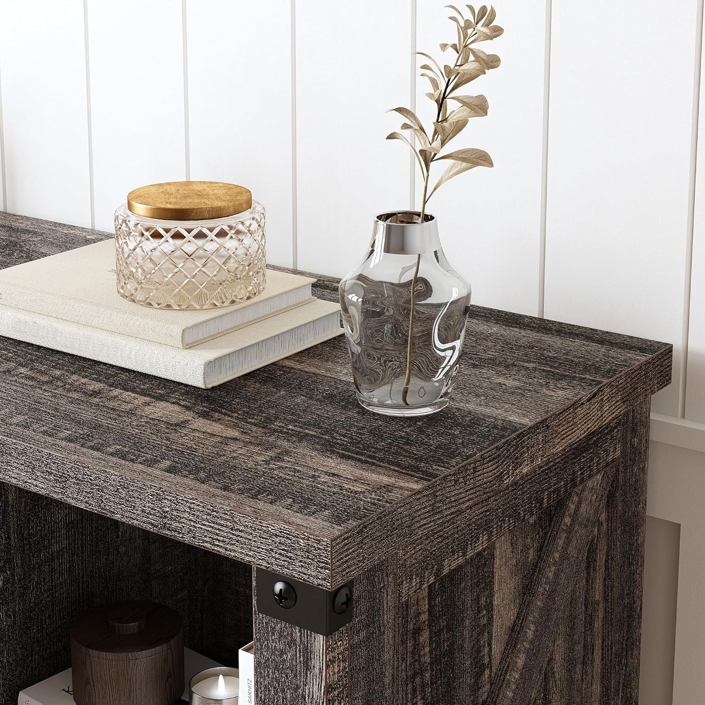 EnHomee 6 Cube Storage Organizer Bookshelf, Wood Cube Shelf Bookcase with Storage, Bookshelf for Living Room and Bedroom,Black Oak