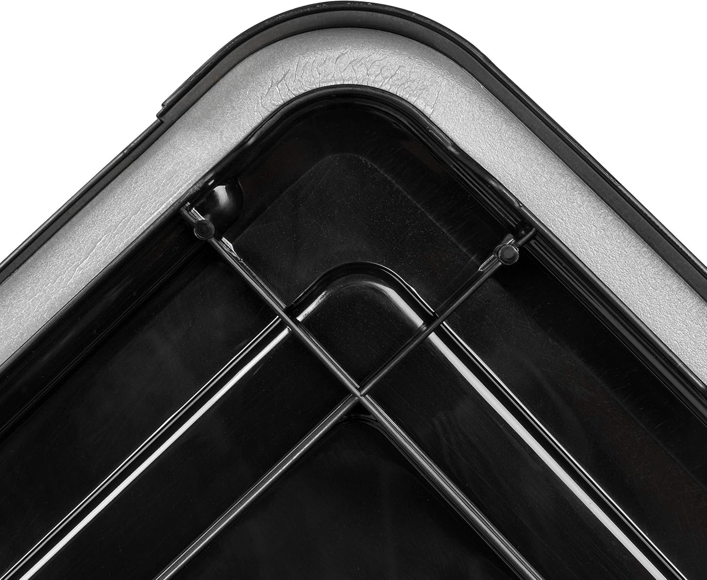 IRIS USA WeatherPro 74 Qt Storage Bins with Lids, 3 Pack, BPA-Free Plastic Gasket Box with Tight Latch and Seal, Stackable Nestable Tote Tub - Black/Red