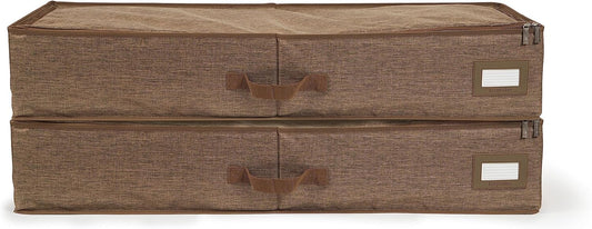 Covermates Keepsakes - Underbed Storage Bag - ID Window - Reinforced Handles - Indoor Storage, Brown Heather