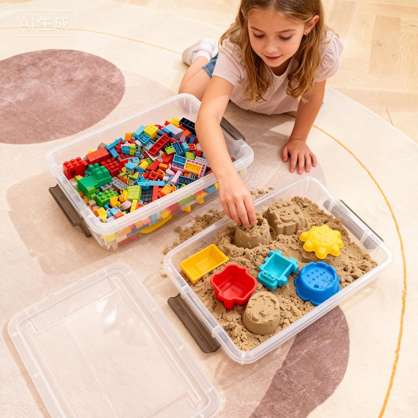 Citylife 3 PCS Plastic Storage Bins with Latching Lids Portable Project Case Clear File Box Stackable Storage Containers for Organizing A4 Paper, Photo, Document, Scrapbook