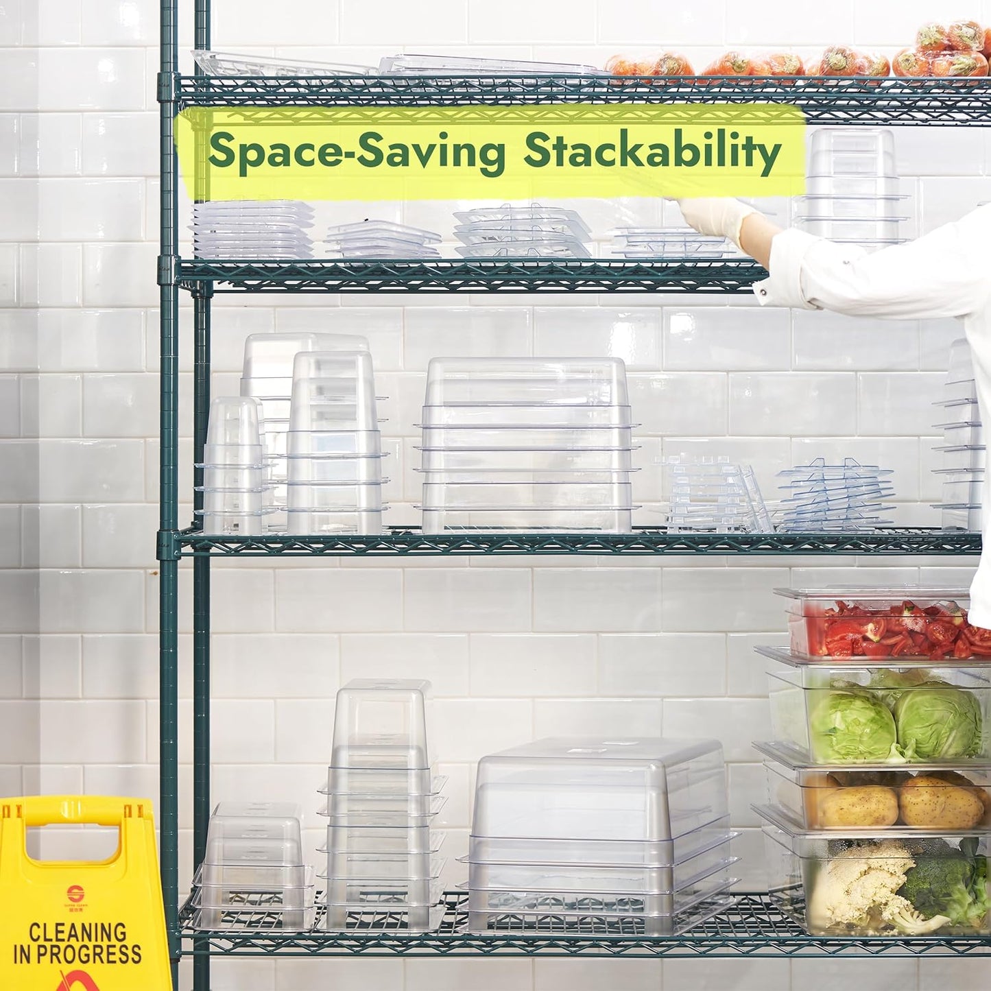 CURTA 6-Pack 1/6 Size 6" Deep NSF Polycarbonate Food Pans | Dishwasher & Freezer Safe Clear Container for Prep Tables, Buffet, Salad Bar, Commercial & Home Kitchen