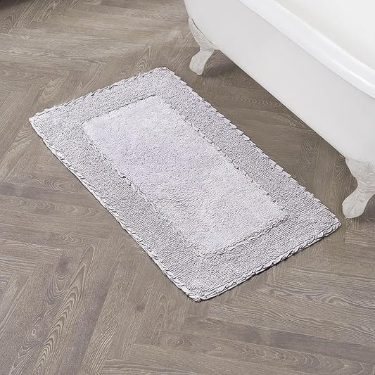 Laura Ashley Ruffle Border Purple 27"x 45" 100% Cotton Bath Rug