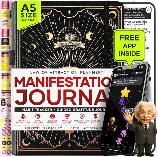 Law of Attraction Life & Goal Planner - A 90 Day Journey Creating Your Dream Life - Personal Gratitude Journal, Week Success Planner, Vision Board & Organizer + Planner Stickers, Undated