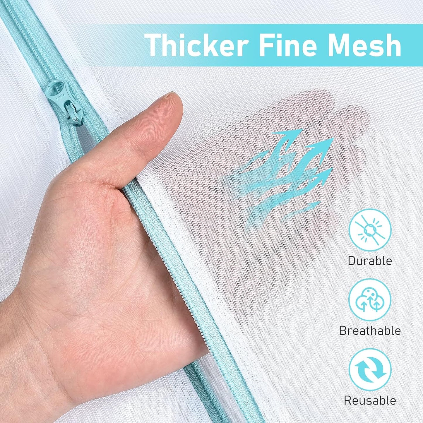 OTraki Large Mesh Laundry Bags 28x35 inch Zipper Mesh Lingerie Bags for Washing Delicates Net Laundry Mesh Bag Sack Machine Washable for Travel Dorm Hotel Camp, White