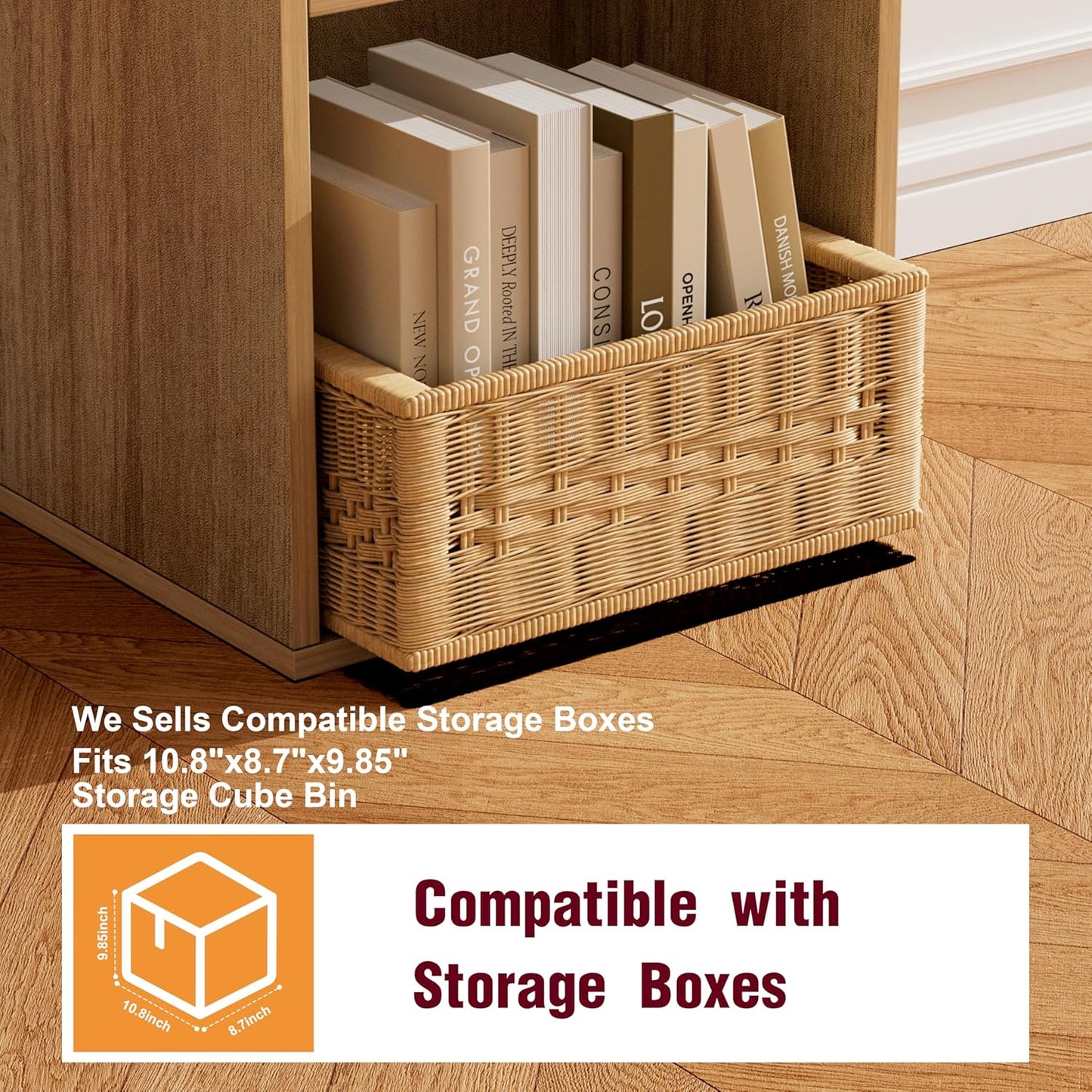 Book Shelf, Wooden Cube Storage Organizer with 11" Open Cubes, Stackable Modular Bookcase for Room Divider Storage, Bookshelf for Living Room, Bedroom, Office (Oak, 3-Cube)