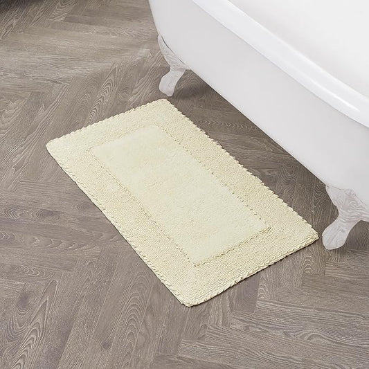Laura Ashley Ruffle Border 100% Cotton Bath Rug, Yellow, 20"x 34"