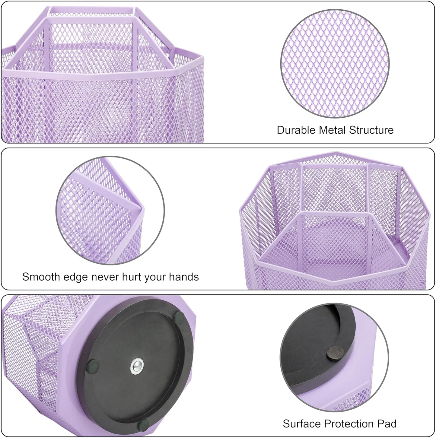 Exerz Desk Organiser/Mesh Desk Tidy Candy/Pen Holder/Multifunctional Organiser 360 Rotating