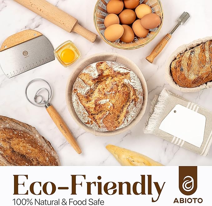 Banneton Bread Proofing Basket Set and Sourdough Bread Baking Supplies - Essential Sourdough Tools with 9" Round, 10" Oval Baskets, and Sour dough kit - Perfect Baking Gifts for Women, Men, and Bakers