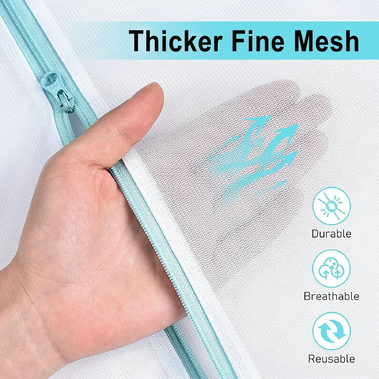 OTraki Mesh Washing Bags for Laundry 16x20 Inch Medium Mesh Bag Laundry Washer Delicates Lingerie Wash Machine Net Zipper Bag Heavy Duty Home Dorm Hotel Travel Storage Organizer, White