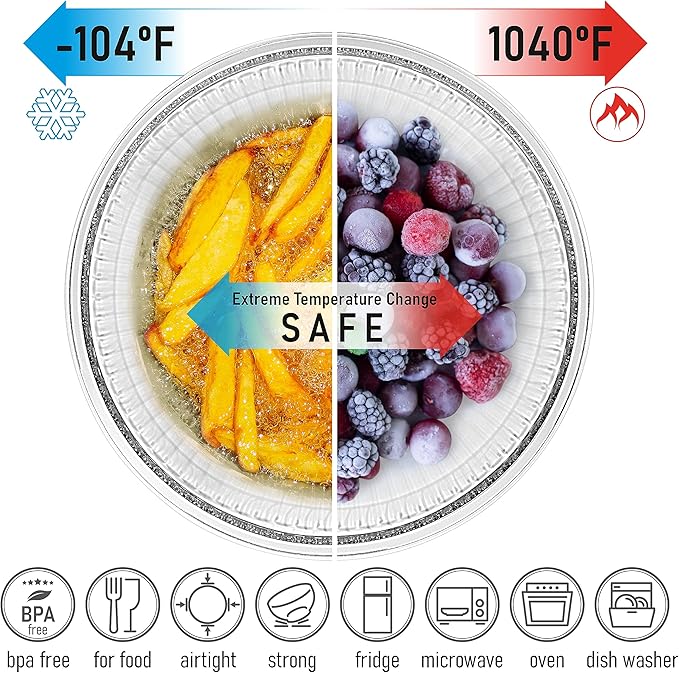 Stackable Space-Saving Nesting Set of 3 Glass Bowls with Bamboo Lids for Foodprep, Storage, Mixing & Cooking - Microwave & Oven Safe BPA Free Durable Heat Resistant Inert Borosilicate Glass