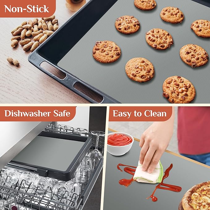 Silicone Baking Mat, 20 IN x 6 FT Free Cutting Baking Sheet,Non-Stick Reusable Dough & Pastry Mat,Non-Slip Silicone Mat Roll for Air Fryer Liner,Freeze Dryer,Oven Baking Pan,Kitchen Counter