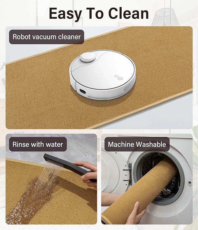 YIHOUSE Bathroom Rugs Mat 16x32, Non Slip Quick Dry Bath Mats for Bathroom Absorbent Ultra Thin Bath Rugs Machine Washable Fit Under Door for Sink, Cabinet, Laundry (Yellow, 16"x32")