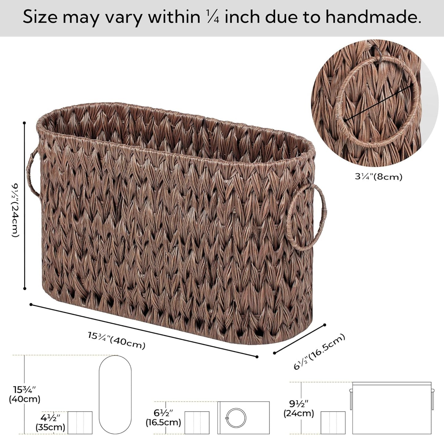 GRANNY SAYS Toilet Paper Storage, Toilet Paper Basket for Bathroom, 6 Mega Rolls Holder with Storage, Waterproof Bathroom Storage Baskets, Brown