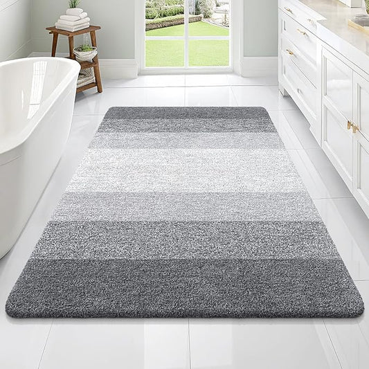 OLANLY Bathroom Rugs Mat 70x46, Extra Soft Absorbent Microfiber Bath Rugs, Rubber Backing, Quick Dry, Machine Washable Bath Mats for Bathroom Floor, Tub and Shower, Home Decor Accessories, Grey