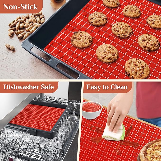 Silicone Baking Mat, 12 IN x 6 FT Free Cutting Baking Sheet,Non-Stick Reusable Dough & Pastry Mat,Non-Slip Silicone Mat Roll for Air Fryer Liner,Freeze Dryer,Oven Baking Pan,Kitchen Counter