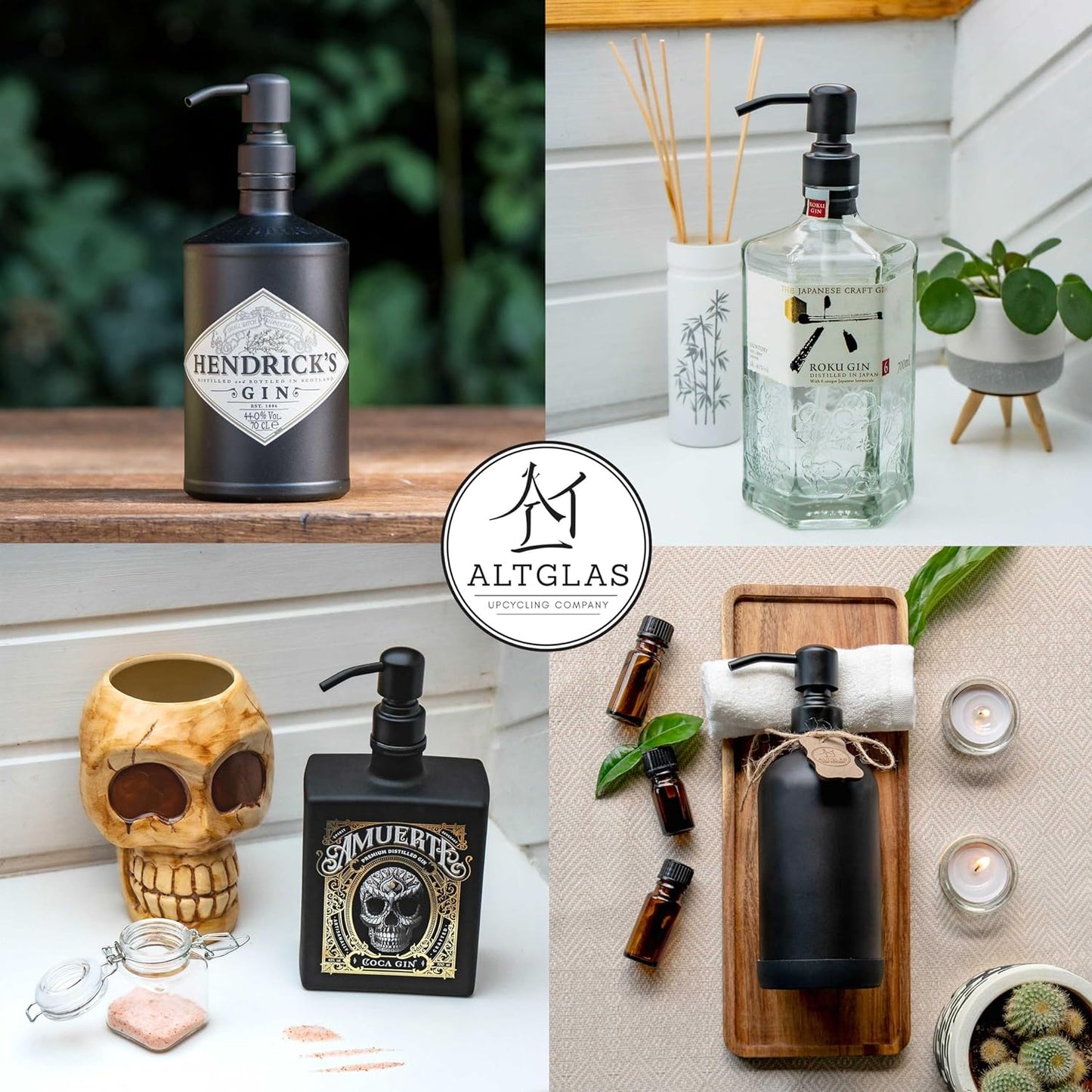 ALTGLAS Stainless Steel Soap Pump 'Zagreb' as Replacement for Liquid Hand Soap Dispensers and Bottle Upcycling (Matte Black) - Fits e.g. Jack Bottle