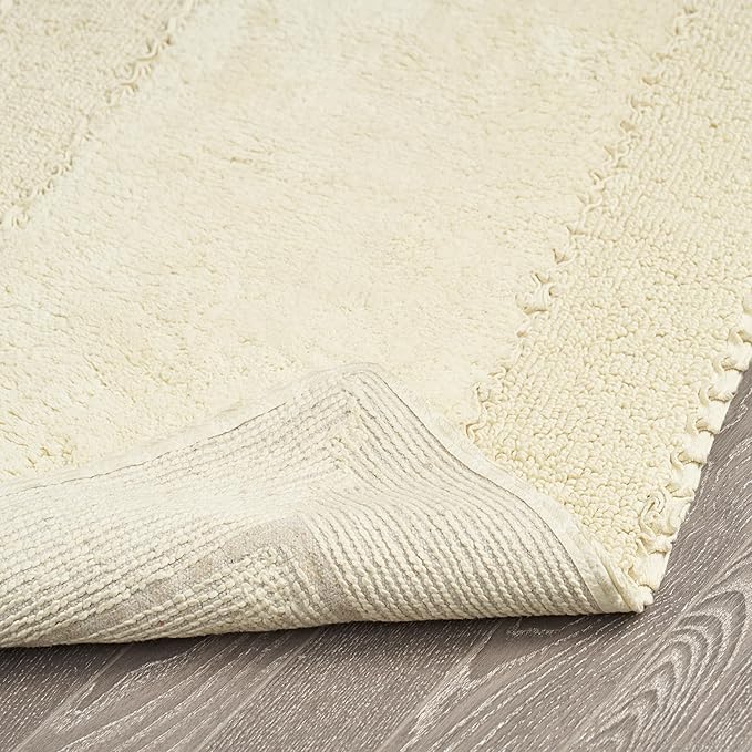 Laura Ashley Ruffle Border 100% Cotton Bath Rug, Yellow, 17"x 24"