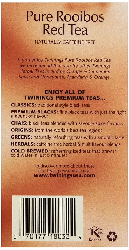 Twinings Tea Red African Rooibos Tea, 20 ct (Pack of 4)