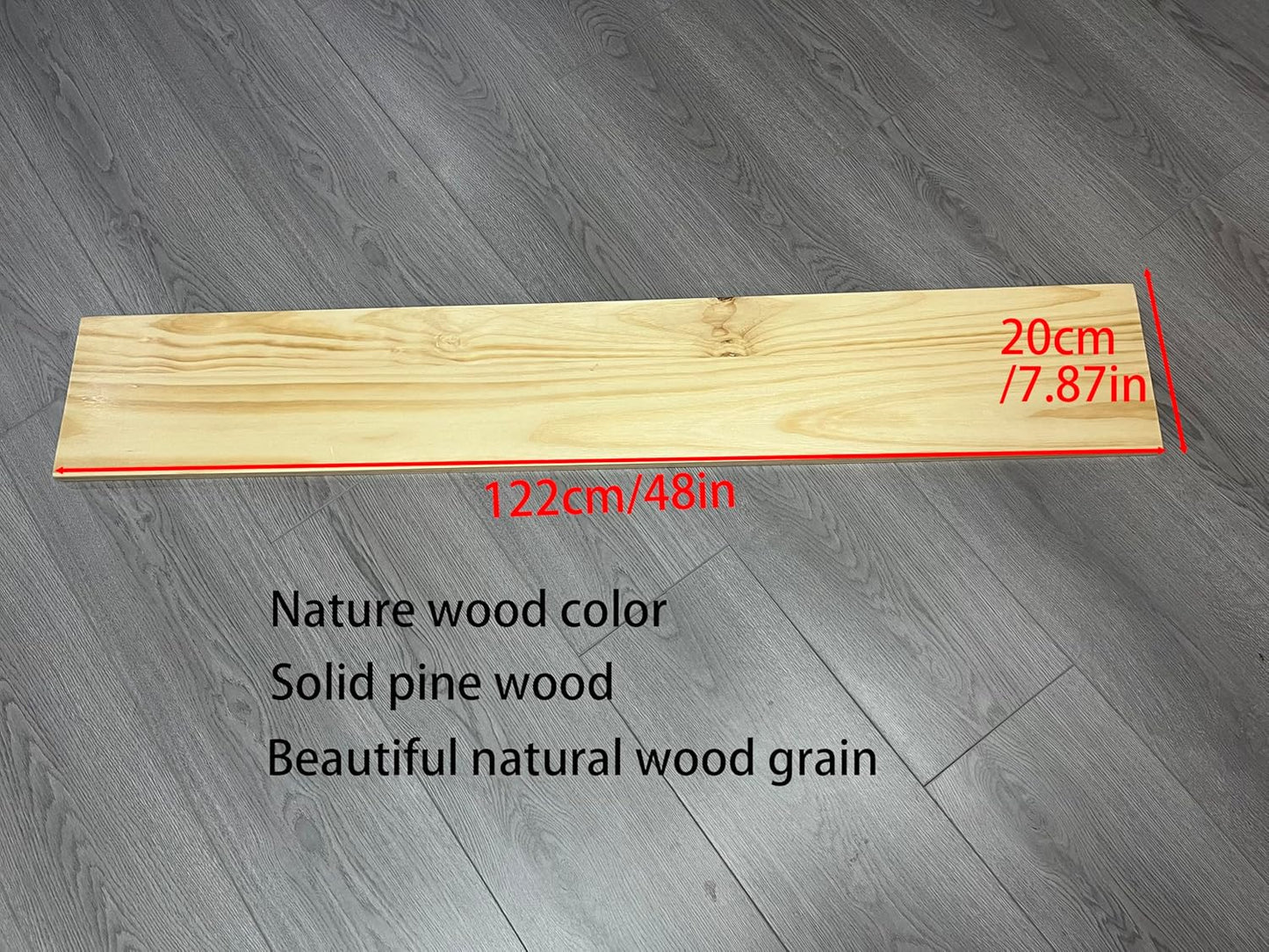 IEO Industrial Pipe Shelving Shelf,Pipe Wall Shelves Wood Shelf,Kitchen Shelves Shelving, 48 Inches Wood Long Floating Shelves for Wall Farmhouse Pipe Book Shelves Natural for Kitchen,Living Room