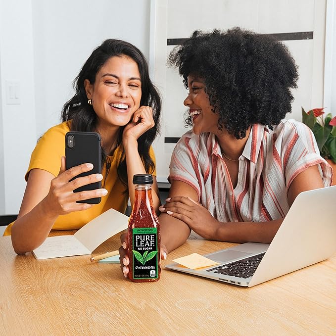 Pure Leaf Iced Tea, Unsweetened Real Brewed Tea, Zero Sugar & Zero Calories, 18.5 Fl Oz (Pack of 12)