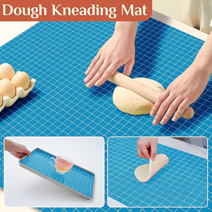 Silicone Baking Mat, 12 IN x 10 FT Free Cutting Baking Sheet, Non-Stick Reusable Dough & Pastry Mat, Non-Slip Silicone Mat Roll for Air Fryer Liner, Freeze Dryer, Oven Baking Pan, Kitchen Counter