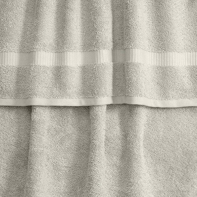 SALBAKOS 100% Turkish Cotton 6-Piece Towel Set | Heirloom Quality Hotel & Spa Collection | Soft, Super Absorbent 2 Washcloth, 2 Hand, 2 Bath Towel Sets | Made in Turkey (Stone, 6 Piece Towel Set)