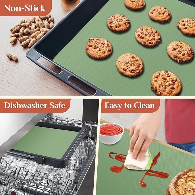 Silicone Baking Mat, 16 IN x 6 FT Free Cutting Baking Sheet,Non-Stick Reusable Dough & Pastry Mat,Non-Slip Silicone Mat Roll for Air Fryer Liner,Freeze Dryer,Oven Baking Pan,Kitchen Counter
