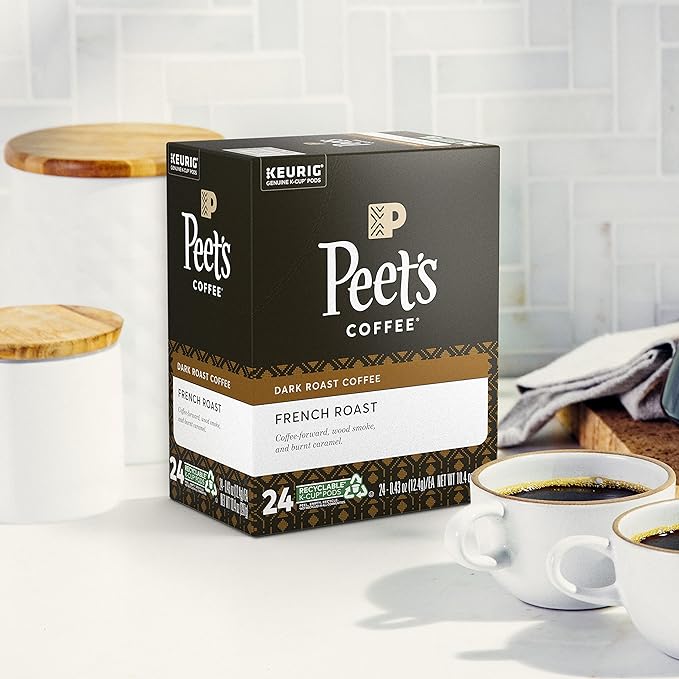 Peet's Coffee, Dark Roast K-Cup Pods for Keurig Brewers - French Roast 96 Count (4 Boxes of 24 K-Cup Pods)