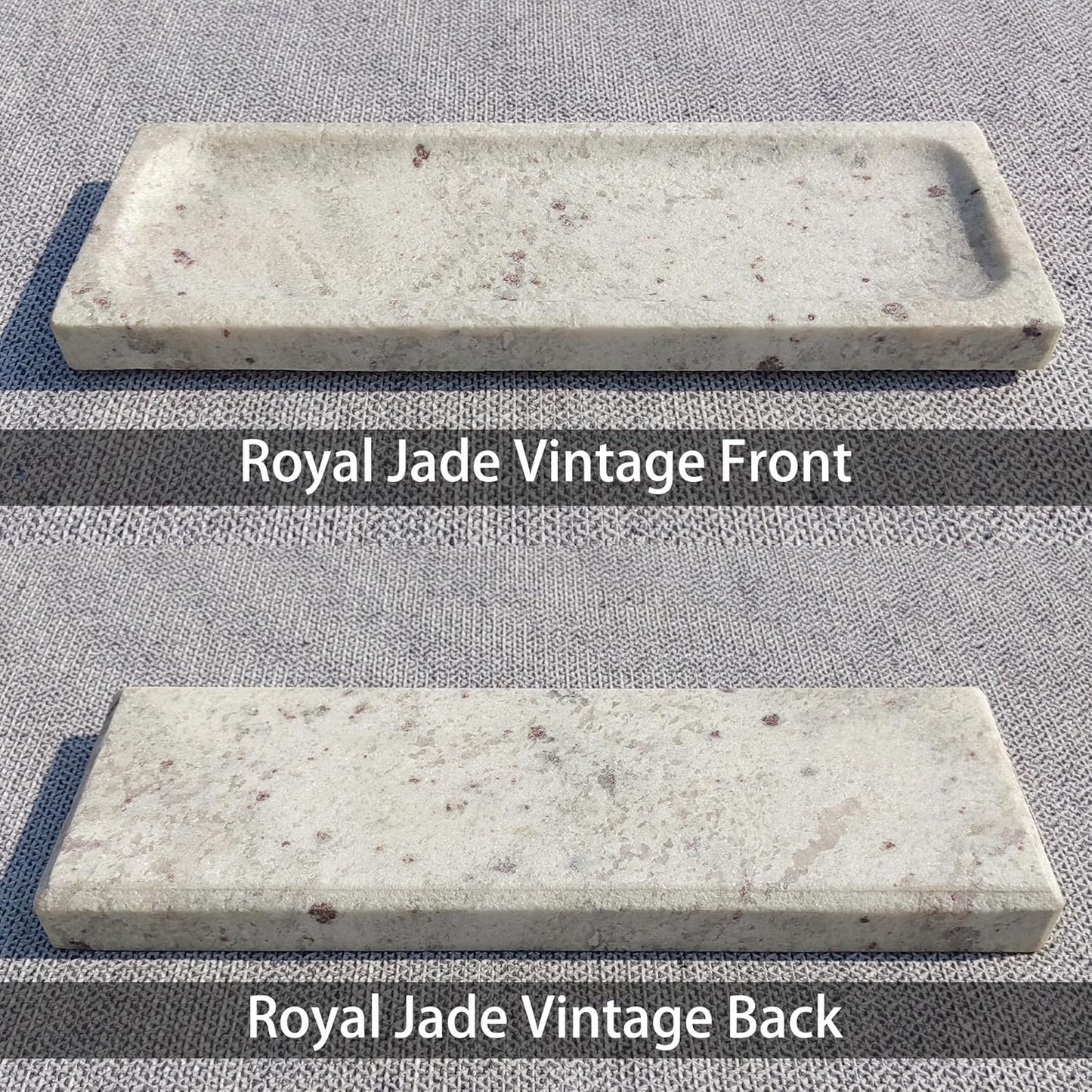 Vintage Marble Organizer Vanity Tray: 10.6” x 3.5” Decorative Tray for Bathroom Kitchen Coffee Table Entryway Storage, Royal Jade
