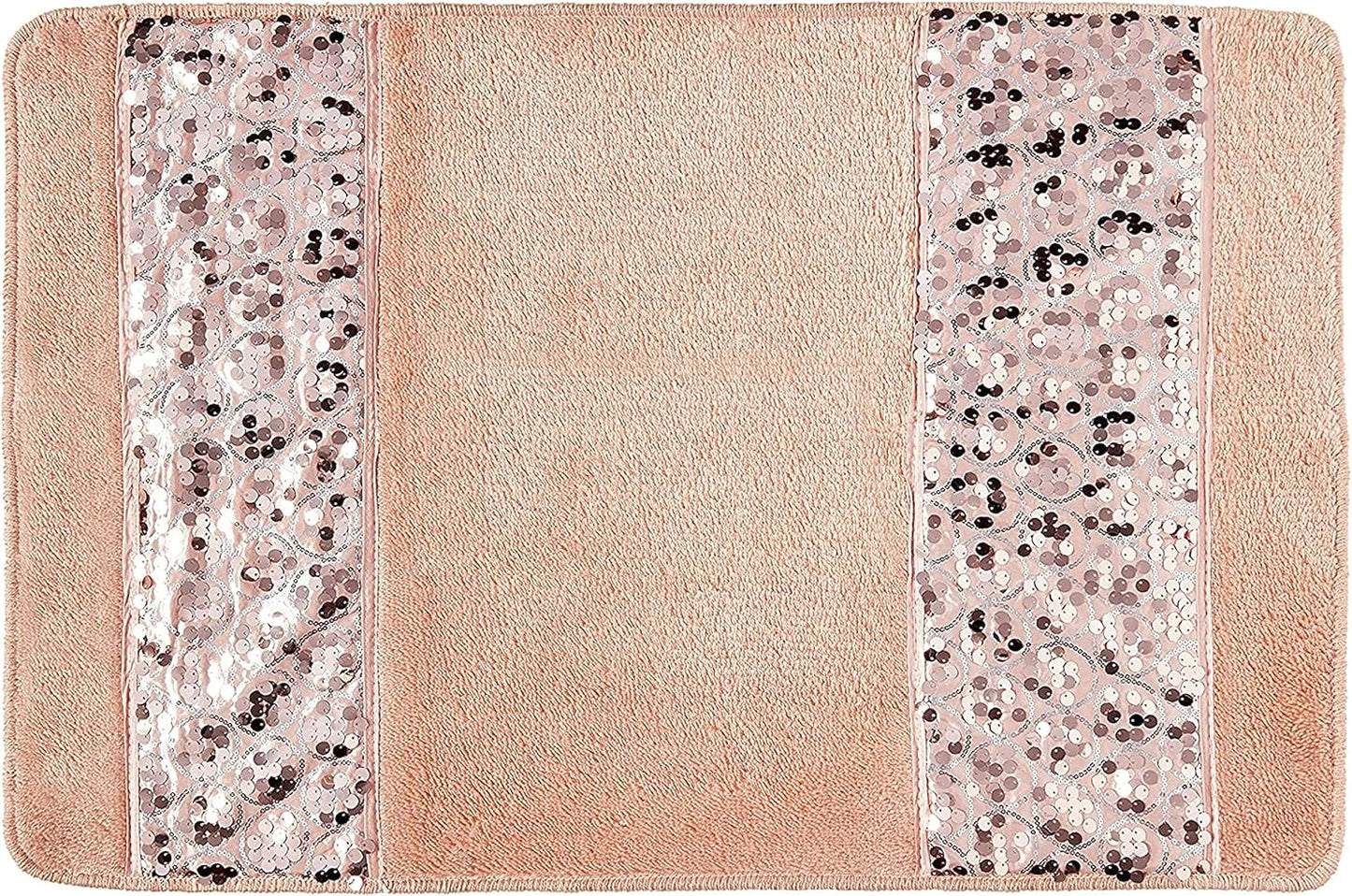 Zahari Home Sinatra Modern Bathroom Rug Classic Luxury Bath Rug Contemporary Decor Pink Bath Mat for Shower Unique Design Stylish Blush Bathroom Rug Bath Shower Tub Decor Bling Blush