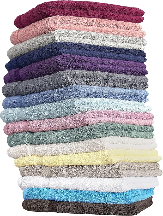 SALBAKOS 100% Turkish Cotton 6-Piece Towel Set | Heirloom Quality Hotel & Spa Collection | Ultra Soft, Super Absorbent 2 Washcloth, 2 Hand, 2 Bath Towel Sets | Made in Turkey (Rose, 6 Piece Towel Set)
